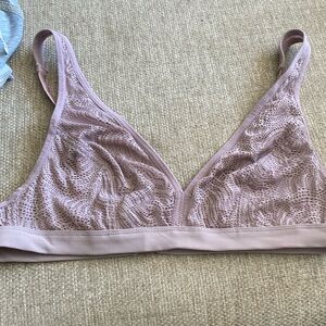 FREE with purchase JOE FRESH blush pink nude lavender bra wireless M lace